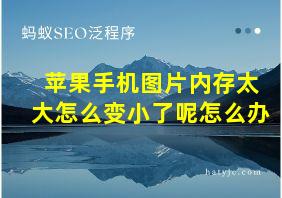 苹果手机图片内存太大怎么变小了呢怎么办