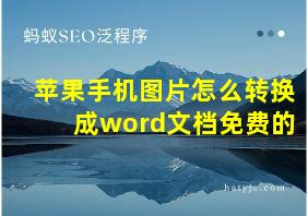 苹果手机图片怎么转换成word文档免费的