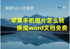 苹果手机图片怎么转换成word文档免费