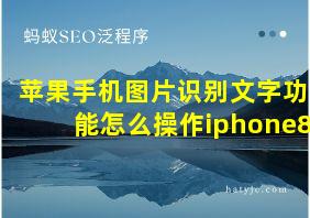 苹果手机图片识别文字功能怎么操作iphone8