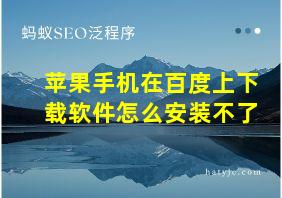 苹果手机在百度上下载软件怎么安装不了