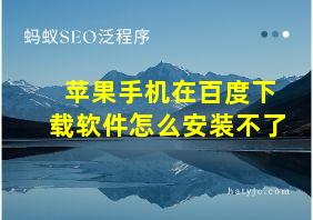 苹果手机在百度下载软件怎么安装不了