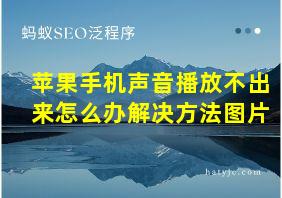 苹果手机声音播放不出来怎么办解决方法图片