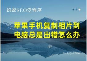 苹果手机复制相片到电脑总是出错怎么办