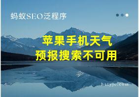 苹果手机天气预报搜索不可用