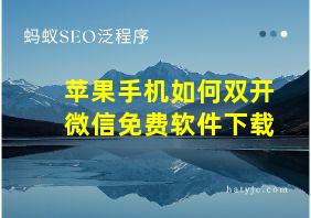 苹果手机如何双开微信免费软件下载