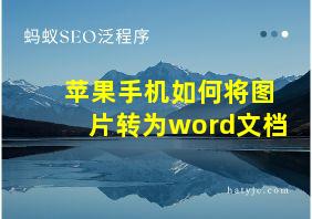 苹果手机如何将图片转为word文档