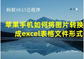 苹果手机如何将图片转换成excel表格文件形式