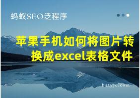 苹果手机如何将图片转换成excel表格文件