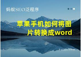 苹果手机如何将图片转换成word