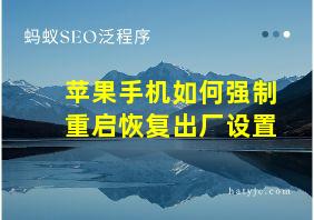 苹果手机如何强制重启恢复出厂设置