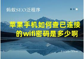 苹果手机如何查已连接的wifi密码是多少啊