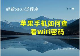 苹果手机如何查看WiFi密码