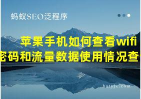 苹果手机如何查看wifi密码和流量数据使用情况查询