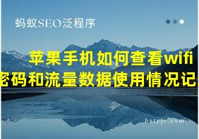 苹果手机如何查看wifi密码和流量数据使用情况记录