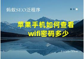 苹果手机如何查看wifi密码多少