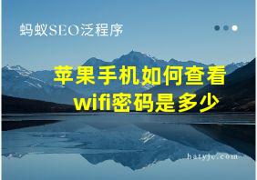 苹果手机如何查看wifi密码是多少