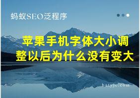 苹果手机字体大小调整以后为什么没有变大