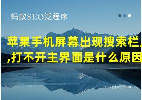 苹果手机屏幕出现搜索栏,,打不开主界面是什么原因