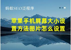 苹果手机屏幕大小设置方法图片怎么设置