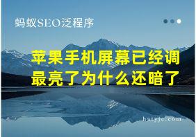 苹果手机屏幕已经调最亮了为什么还暗了