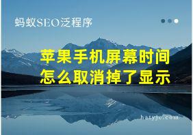 苹果手机屏幕时间怎么取消掉了显示