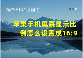 苹果手机屏幕显示比例怎么设置成16:9