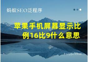 苹果手机屏幕显示比例16比9什么意思