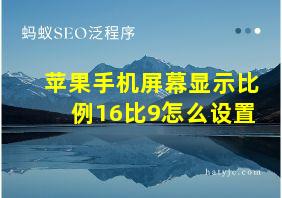 苹果手机屏幕显示比例16比9怎么设置