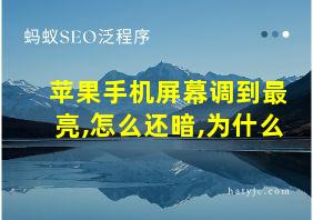 苹果手机屏幕调到最亮,怎么还暗,为什么