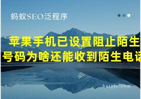 苹果手机已设置阻止陌生号码为啥还能收到陌生电话