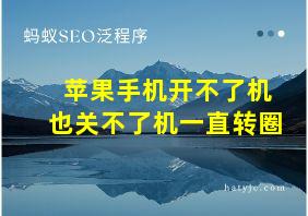 苹果手机开不了机也关不了机一直转圈