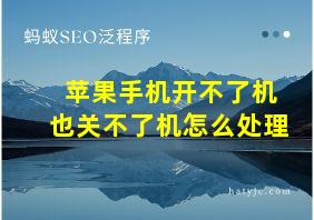 苹果手机开不了机也关不了机怎么处理