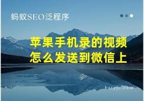 苹果手机录的视频怎么发送到微信上