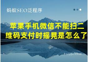 苹果手机微信不能扫二维码支付时摇晃是怎么了