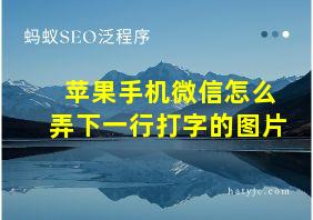 苹果手机微信怎么弄下一行打字的图片