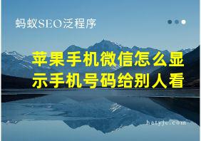 苹果手机微信怎么显示手机号码给别人看