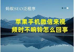 苹果手机微信来视频时不响铃怎么回事