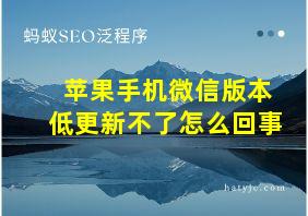 苹果手机微信版本低更新不了怎么回事