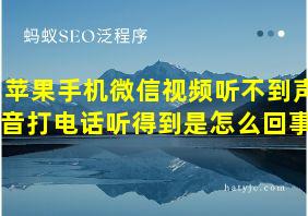 苹果手机微信视频听不到声音打电话听得到是怎么回事?