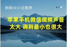 苹果手机微信视频声音太大 调到最小也很大