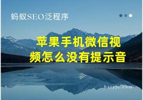 苹果手机微信视频怎么没有提示音