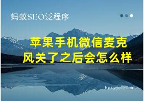 苹果手机微信麦克风关了之后会怎么样