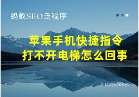 苹果手机快捷指令打不开电梯怎么回事