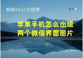 苹果手机怎么出现两个微信界面图片