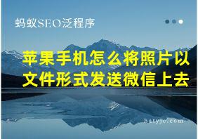 苹果手机怎么将照片以文件形式发送微信上去