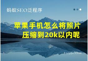 苹果手机怎么将照片压缩到20k以内呢