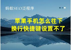 苹果手机怎么往下换行快捷键设置不了