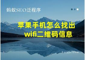 苹果手机怎么找出wifi二维码信息