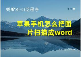 苹果手机怎么把图片扫描成word